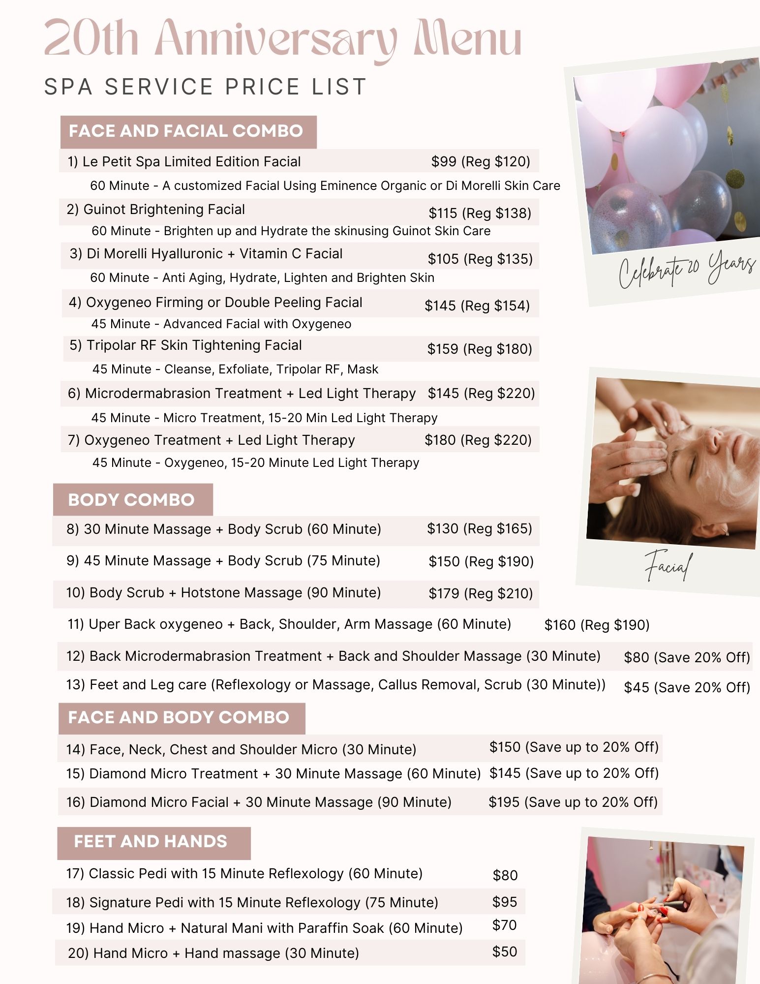 Pastel Brown Beauty Salon Price List 